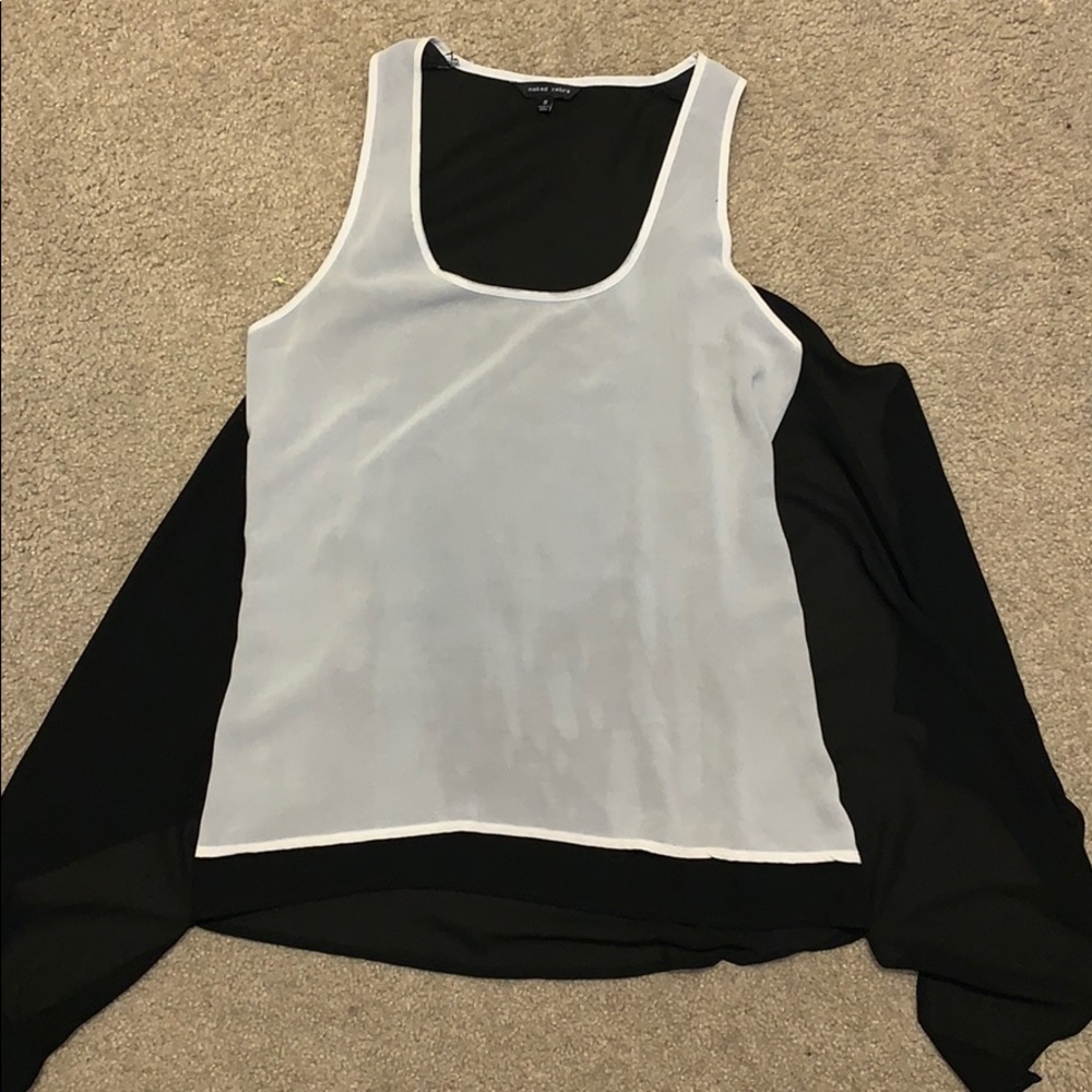 Sheer black and white top